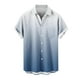 thumbnail image 5 of Blusa y camisa de manga corta con cuello vuelto para hombre, blusa informal de moda con cuello vuelto, estampado degradado, camisa de manga corta con botones, blusa de poliéster para hombre, 5 of 6