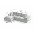 thumbnail image 7 of L Shaped Modern Modular Sectional Cloud Sofa Couch with Ottoman, 4-Seat Upholstery Comfy Sofa Couches with Deep Seat, Chenille Cloud Couch Sofa Set for Living Room, Apartment, Black, 7 of 7