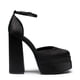 thumbnail image 4 of Tacones Plataforma Gruesos para Mujer DREAM PAIRS 14 cm Satén Negro, 4 of 9