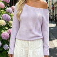 thumbnail image 6 of HTNBO Women One Shoulder Striped Long Sleeve Top Fall Going Out Tee Going Out Top Loose Fit Shirts, 6 of 6
