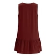 thumbnail image 6 of fheaev Women's Mini Sundress Summer Stylish Casual Sleeveless V Neck Linen for Everyday Red L, 6 of 7