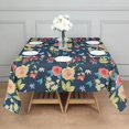 thumbnail image 3 of Pioneer Flower Floral Print Pattern Square Tablecloth,Waterproof Square Table Cover,Wipeable Spillproof Washable Table Cover for Home Kitchen Party Decor 42"X42"(107x107cm), 3 of 6