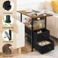 thumbnail image 5 of Nightstand with Charging Station, Narrow Side Table with USB & Type-C Ports, End Table with 2 Drawers and Shelves, Wood Bedside Table for Living Room, Bedroom, Office, Small Spaces, 5 of 7