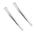 thumbnail image 4 of KAKOWELY Grafting Eyelashes Tweezer with Precision Tips for Durable Use 2Pcs Silver Makeup Tools,4.45"X0.51"X0.12", 4 of 5