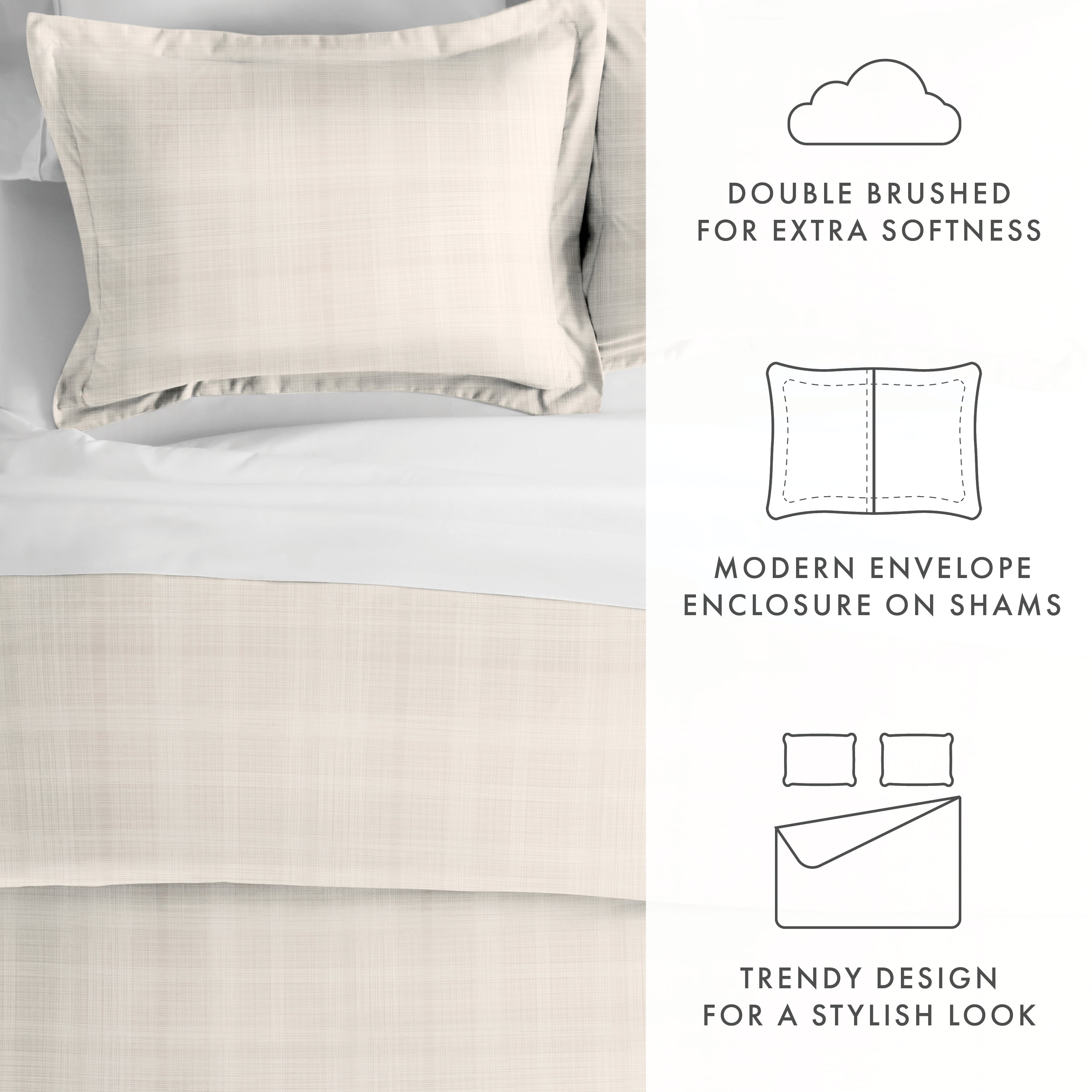 Noble Linens Ray Thatch Pattern Duvet Set 2-Piece Duvet Cover Set, Twin/TwinXL