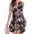 thumbnail image 1 of WISEFIN Women Floral Print Summer Sleeveless Hollow Out Round Neck Casual Mini Dress, 1 of 5