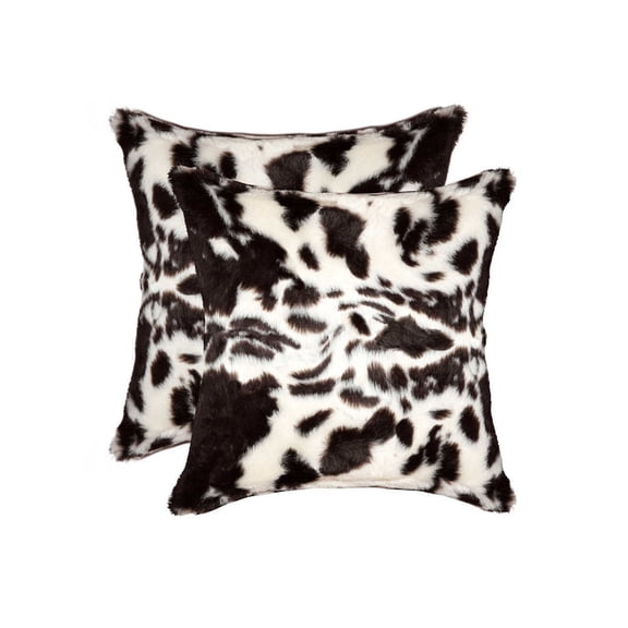 18" X 18" Brownsville Chocolate & White Faux 2-Pack Pillow