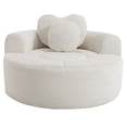 thumbnail image 5 of Leumius Oversized Round Chair Lounge Chaise Indoor,Upholstered Round Sofa Bed with Memory Foam,Comfy Cloud Circle Chair with Deep Seat for Living Room Bedroom,No Assembly Required,Beige, 5 of 11