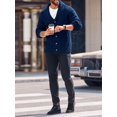 thumbnail image 3 of Mens Cable Knit Cardigan Sweater Shawl Collar Loose Fit Long Sleeve Casual Cardigans, 3 of 5