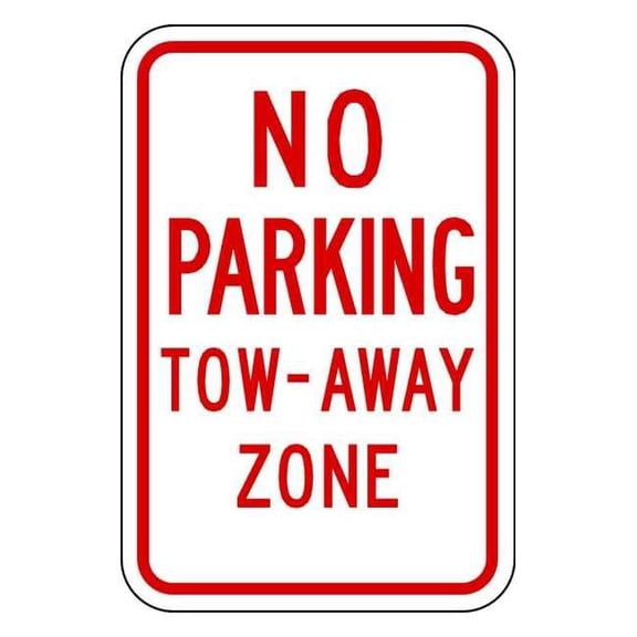 Lyle Tow Zone No Parking Sign,18" x 12, NP-038-12HA NP-038-12HA