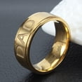 thumbnail image 2 of Men's Ring Creative Letter Carving Titanium Steel Jewelry Ring Simple Band, 2 of 2