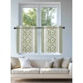 thumbnail image 4 of Sage Green Daisy Tier Curtains 36 Inch Length,Sheer Curtains for Bedroom Living Room Window Farmhouse Floral Green Striped Rod Pocket Drapes Kitchen Curtains Small Half Window 27.5"x36" 2 Panels, 4 of 6