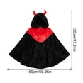 thumbnail image 4 of Wearable Halloween Blanket Hoodie Devil Bat Hooded Halloween Cape Flannel Halloween Cloak for Women Halloween Party Cozy Loungewear, 4 of 7