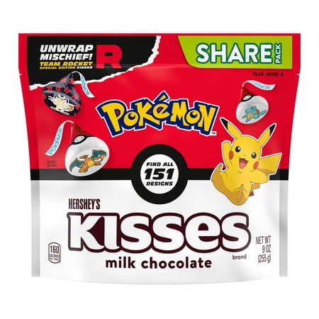 HERSHEY S KISSES Milk Chocolate Pokemon Team Rocket Candy Share Pack 9 oz