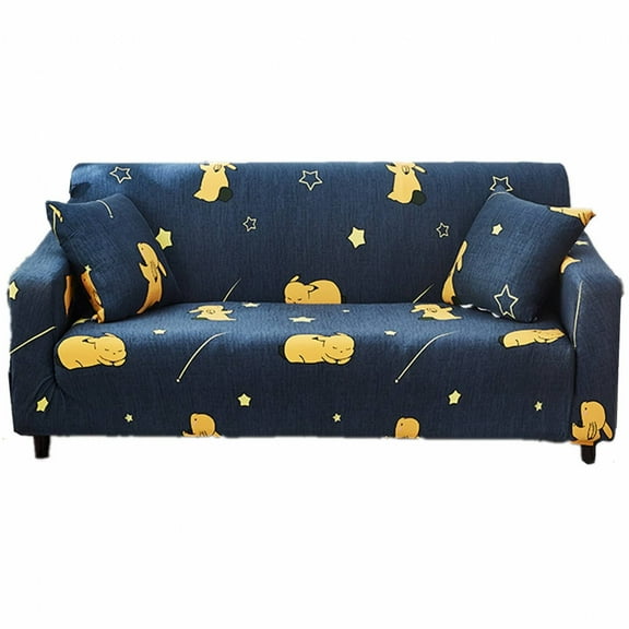 AUQ Settee Covers,Premium Elastic Polyester Sofa Covers,Adapts to Various Sizes Sofa Seat Covers,Navy Blue