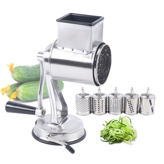 Miumaeov Manual Rotary Grater Food Slicer Shredder Carrot Grinding Tool Vegetable Cutter Chopper Stainless Steel