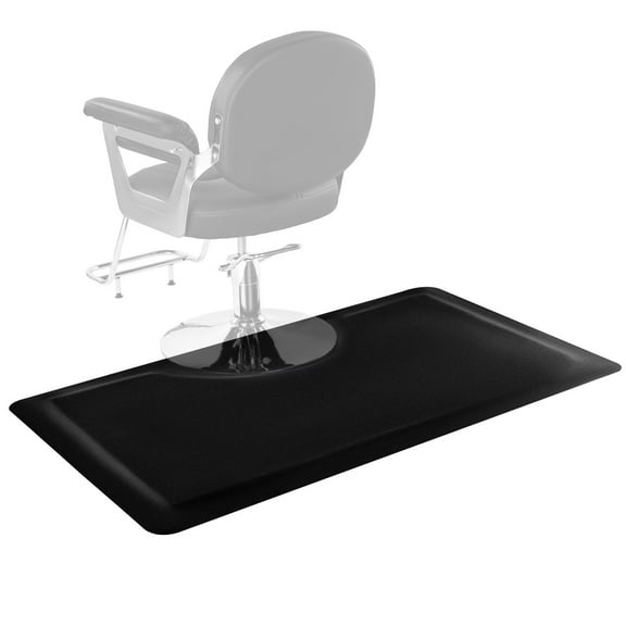 VEVOR Salon Mat for Hair Stylist, 3 x 5 FT Rectangle Salon Chair Mat Anti Fatigue, 1/2" Thickened PVC   NBR Barber Shop Floor Mat with Round Cut Out, Anti-Trip Beveled Edges & Non-slip Bottom