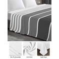 thumbnail image 6 of Gradient Grey Striped California King Size Flat Sheet, Wrinkleproof & Fadeproof Cooling Flat Bed Sheet Only, Simple Farm Stripes Minimalist Breathable Soft Bedding Top Sheets 108 x 98 Inches, 6 of 8