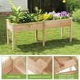 thumbnail image 2 of GVN Planter Garden Boxes Outdoor,Fir Wood Outdoor Raised Garden Bed with Divider Panel and Drainage Holes-Natural, 2 of 7