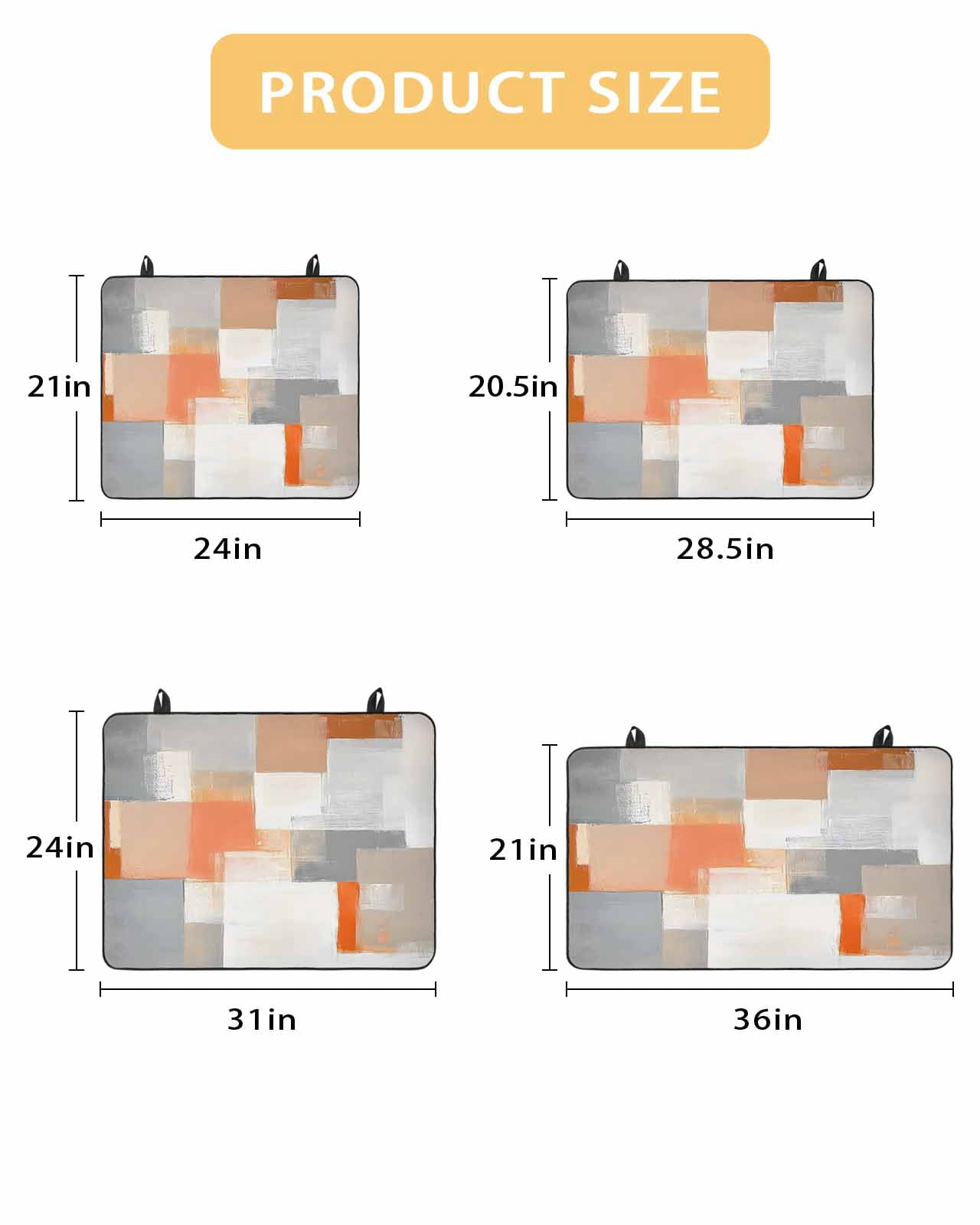 nqOlkjepod Large Induction Cooktop Protector Mat 24"x21", Orange Grey Geometric Stove Top Covers for Electric Stove, Modern Abstract Color Blocks Stove Burner Cover Mats, Glass Top Stove Cover