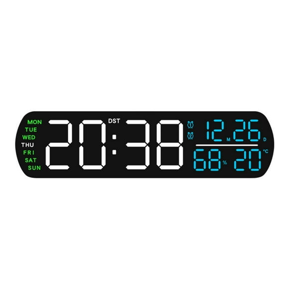 Reloj despertador digital de escritorio, elegante, multiusos, LED Blanco