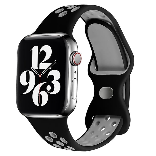 Pulsera deportiva compatible con Apple Watch Strap, pulsera de silicona transpirable con hebilla de doble orificio para iWatch Series 7 SE