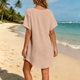 thumbnail image 6 of EliteGoogv Swimsuit Cover Up For Women Lightweight Knit V Neck Beach Loungewear Summer Beach Pool Swimwear Beige, 6 of 6
