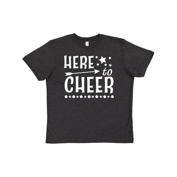 Inktastic Here to Cheer- cheerleading with arrow and stars Youth T-Shirt