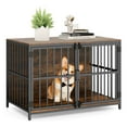thumbnail image 1 of Costway Meuble Cage pour Chien Robuste de 40 Pouces avec 2 Portes Verrouillables pour Petites et Moyennes Races Brun, 1 of 10