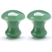 Gua Sha Massage Tool, Natural Jade GuaSha for SPA Acupuncture Therapy, Mushroom Gua Sha Facial Tool (Green 2pcs)