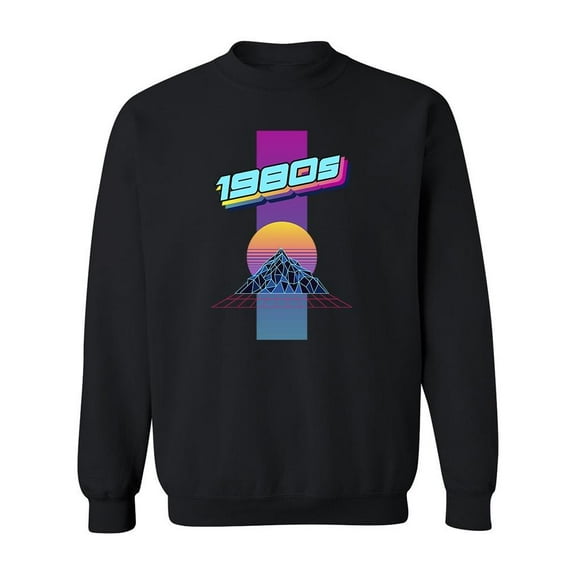 1980's Vaporwave Mountain Sweatshirt Men -Image by Shutterstock, Male x-Large