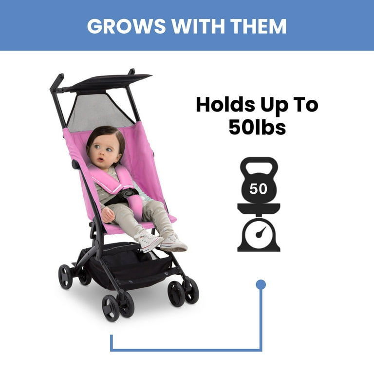 Delta Children Compact Lightweight Foldable Travel Stroller for Infants Toddlers Kids Pink Walmart