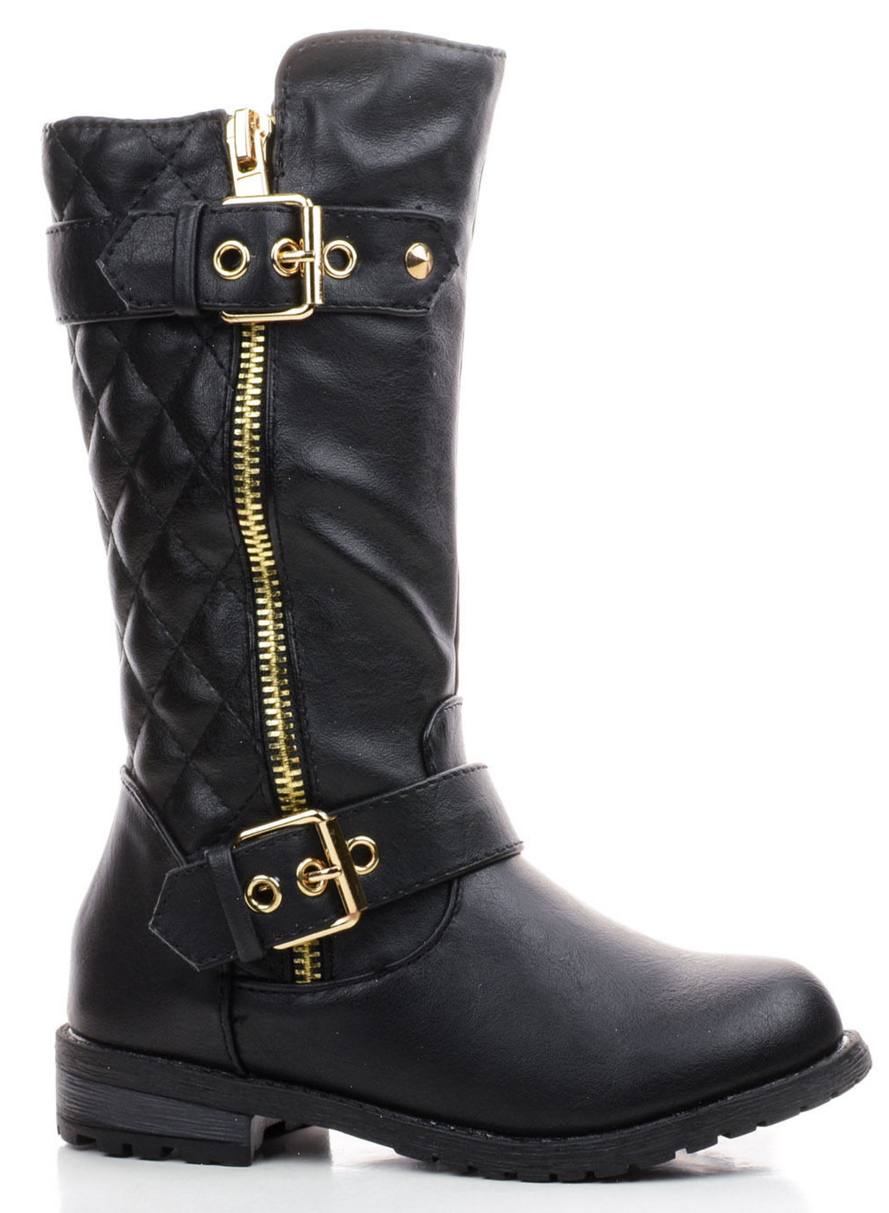 biker boots with zip