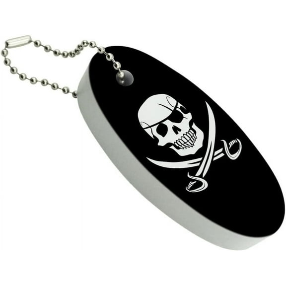 GRAPHICS & MORE Pirate Skull Crossed Swords Jolly Roger Floating Keychain Oval Foam Fishing Boat Buoy Key Float