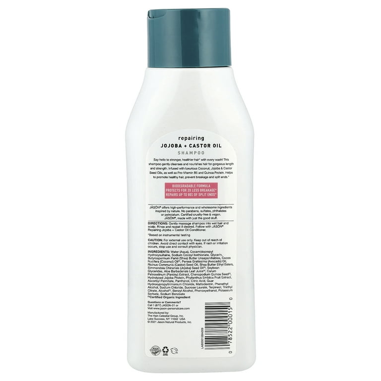 Jason Pure Natural Long and Strong Jojoba Shampoo, 16 Fl Oz