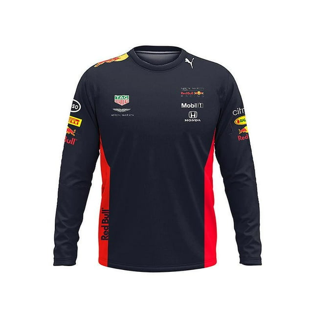 T-shirt Red bull de Course à Manches Longues Hauts Chemises Hommes Hiver Automne Complet Vêtements