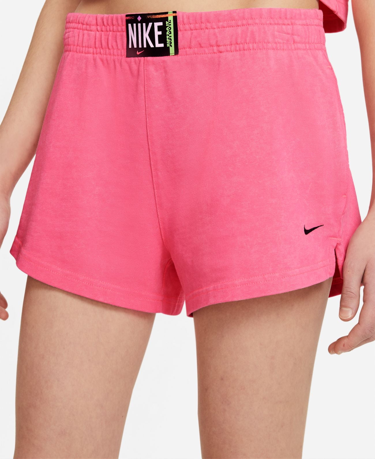 Womens Pink Pocketed Slitted Loose Logo Shorts XS - Walmart.com