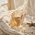 thumbnail image 4 of ZZkhGO Conch-shaped Glass Decorative Ornament, Clear Shell Trinket Tray with Coastal Style, Tabletop Storage Dish for Home Bathroom, Khaki, 4 of 6