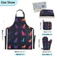 thumbnail image 3 of Colorful Cat Silhouette 5 Pcs Kitchen Set Heat Resistant Oven Mitts and Non-Slip Pot Holders with Adjustable Cooking Apron, 3 of 6