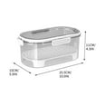 thumbnail image 3 of YIKA Tupperware Container Outdoor Fresh-keeping Box Picnic Camping Food Grade Partitioned Bento Box Basket Sealed Refrigerator Transparent Fruit Storage Box Kitchen Storage White, 3 of 4