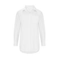 thumbnail image 4 of Women's Button up Tunic Shirt Classic Lapel Long Sleeve Tees with Pockets Wrinkle-Free Solid Work Blouse Plus Size(White,XL), 4 of 5