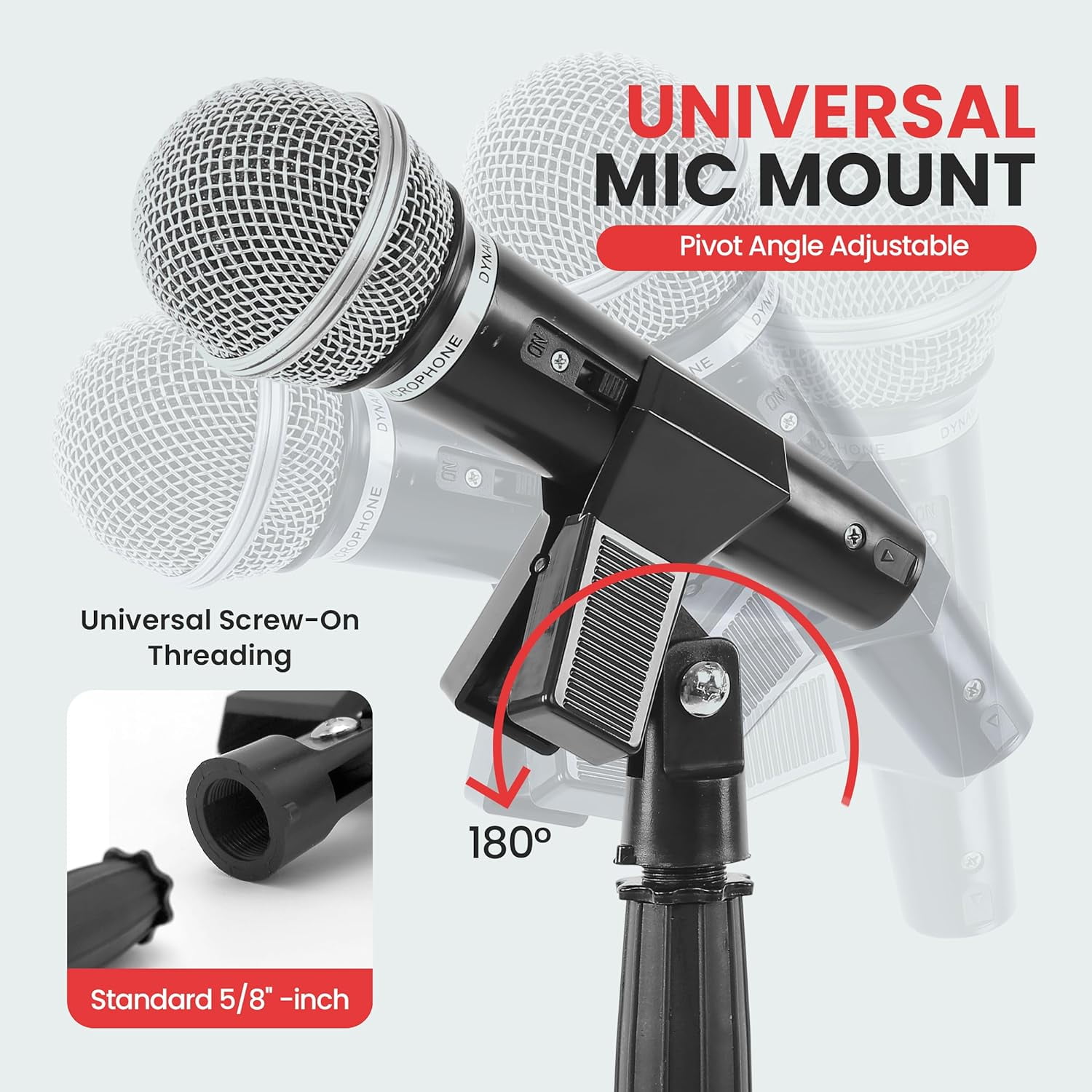 Vintage Style Dynamic Vocal Microphone with XLR  and Adjustable Stand for Live Performance