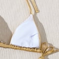 thumbnail image 4 of Women's Metallic Shiny Bathing Suit High Waisted Triangle Tie Side Swimsuit Bikini Set, 4 of 5