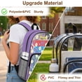 thumbnail image 5 of FKELYI Daisy Floral Purple Bow Print Clear Backpack for Elementary Student See Through School Bookbag 17 Inch Transprent Schoolbag Travel Bags Casual Daypack for Teens, 5 of 7