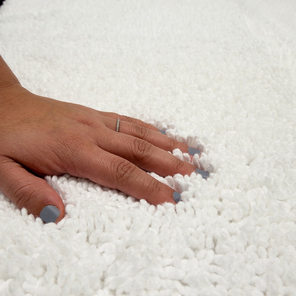 Mohawk Home Classic Cotton Plush Stain/Fade Resistant Non-Slip Washable Bath Mat, White, 2' 3" X 3' 9"