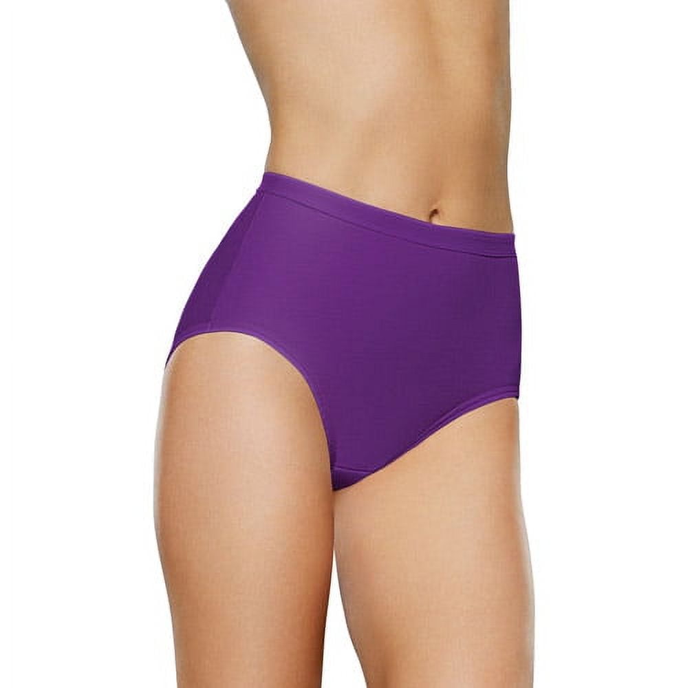NIP FRUIT OF THE LOOM Size 6 M Purple Brief Cotton Underwear Panties~3  Pairs 