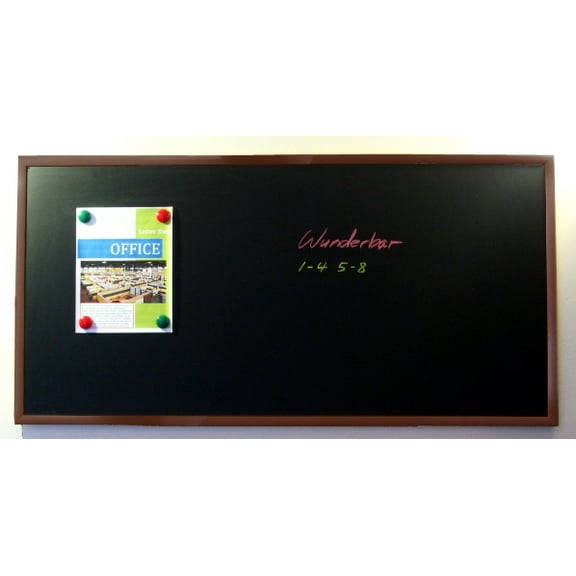 48" x 24" Framed Magnetic Black Board / Chalk Board (dark brown frame)