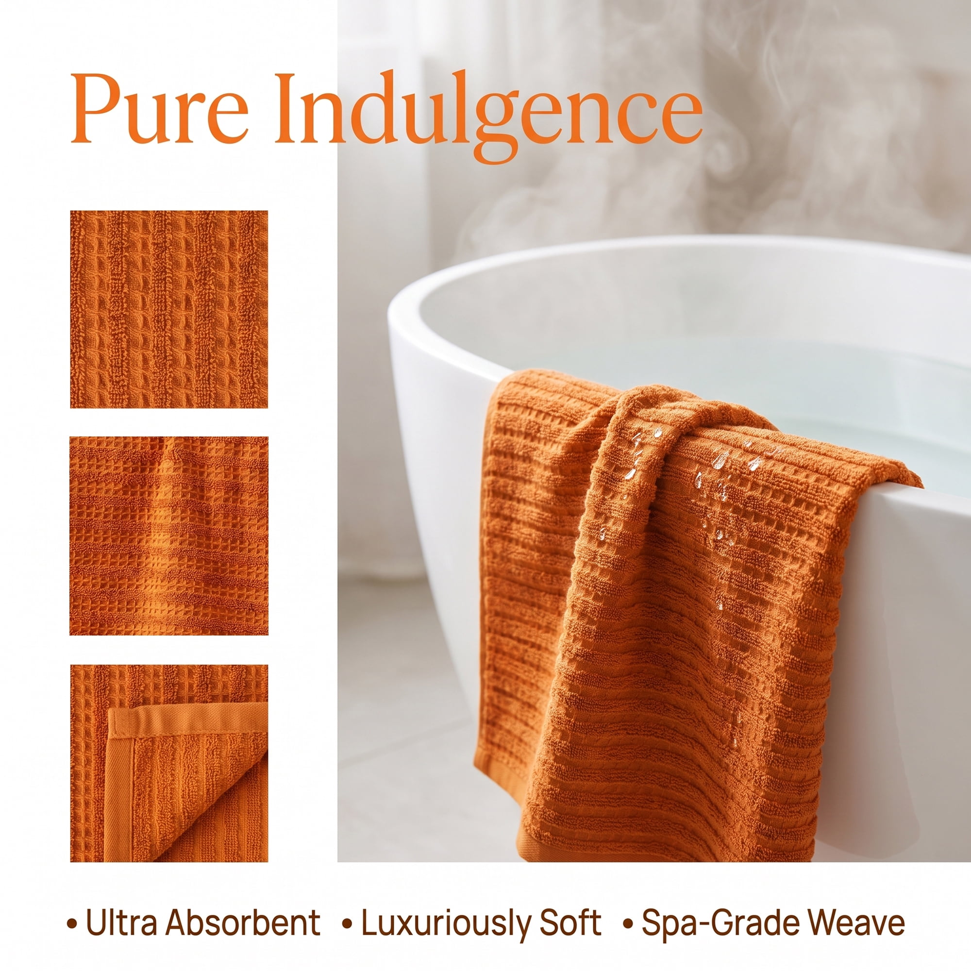 Unique Bargains Fast Drying Bath Towel 2 Pack Brown/Milky White 55" x 28"