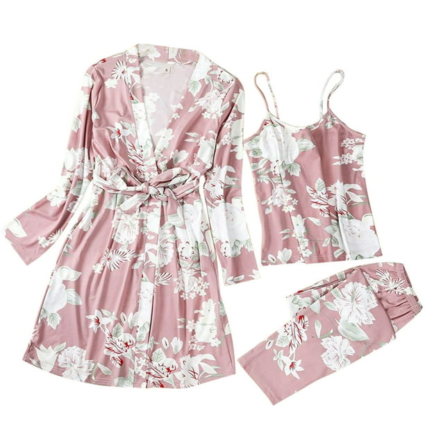 Gibobby Conjunto de pijama Conjunto De Pijamas para Mujer Pijamas De Talla Grande para Mujer Pijamas Informales Tirantes De Encaje para Mujer Pantalones Cortos(Rosa,G)