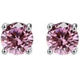 thumbnail image 3 of Paris Jewelry 18k White Gold Plated 2Ct Created Blue Sapphire, Pink Sapphire & Peridot 3 Pair Round Stud Earrings, 3 of 6